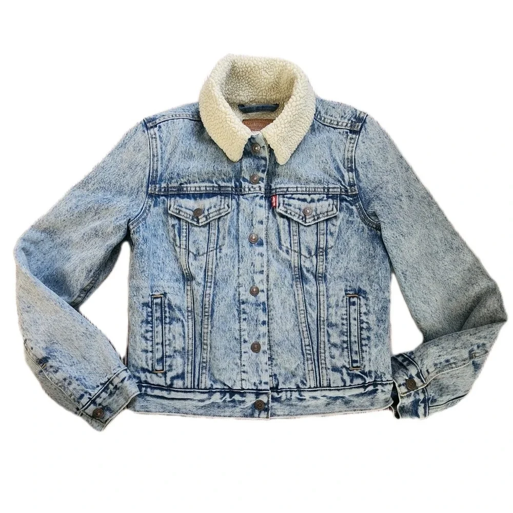 Levi's Men's Blue Sherpa-Lined Denim Jacket